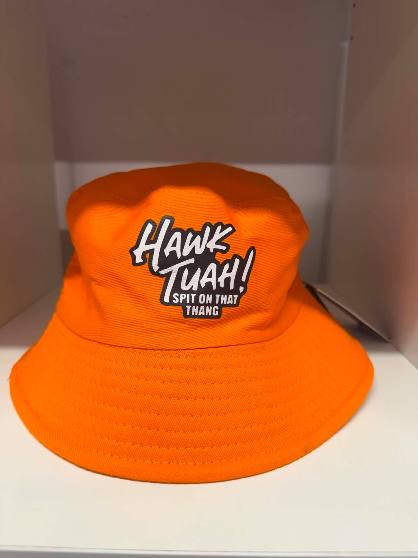 Hawk Tuah Spit on That Thang orange bucket hat | Novelty hats Belfast