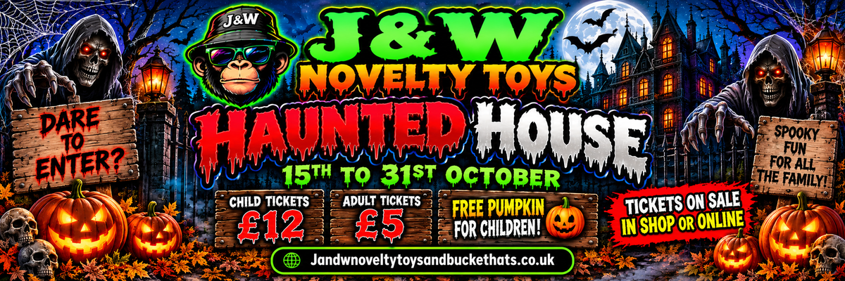 J&W Novelty Toys Haunted House, 15th to 31st October, child tickets £12, adult tickets £5, free pumpkin for children, tickets on sale in shop or online
