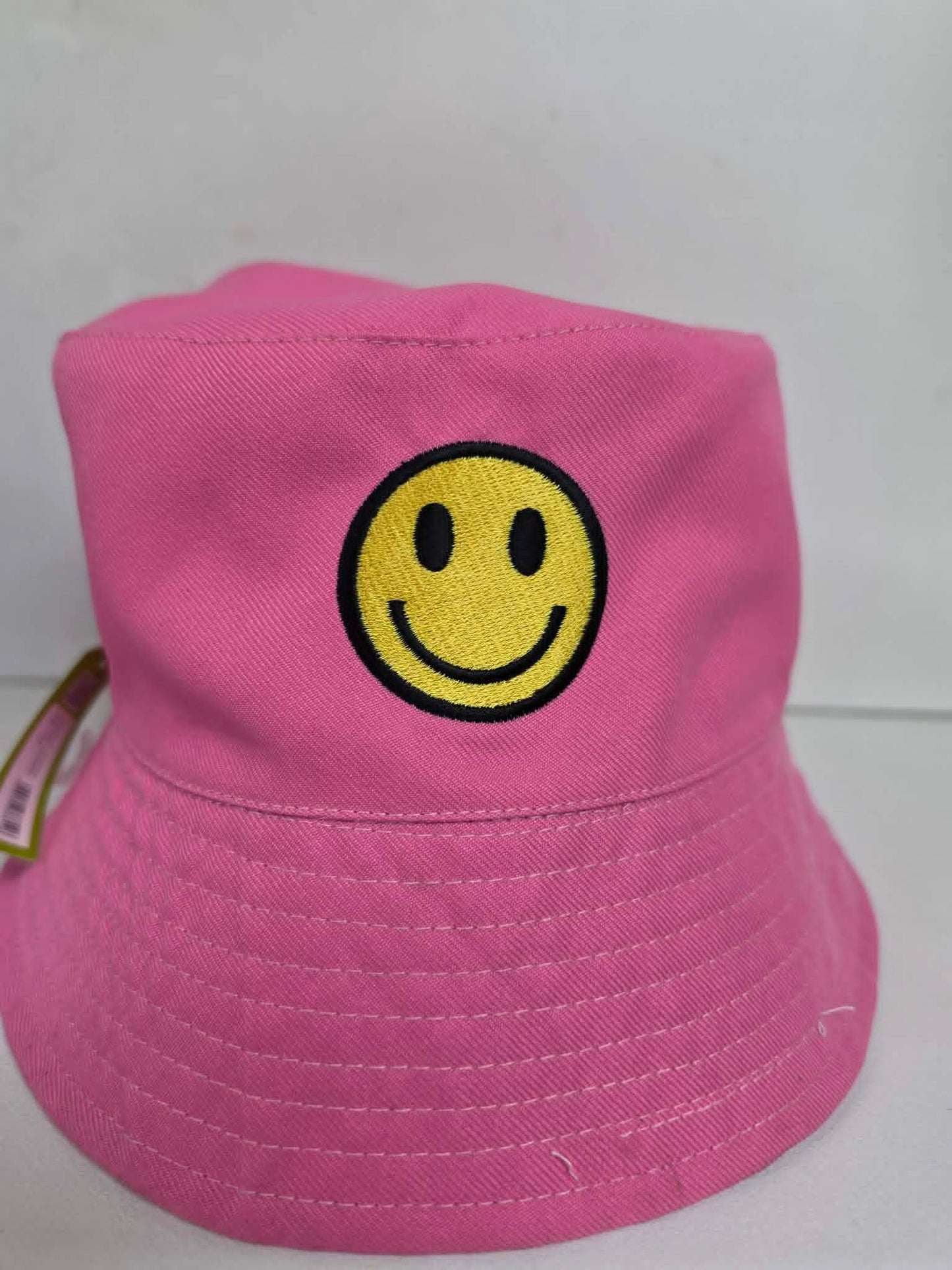 Smiley Face Embroidered Bucket Hat pink - bucket hats Belfast NI