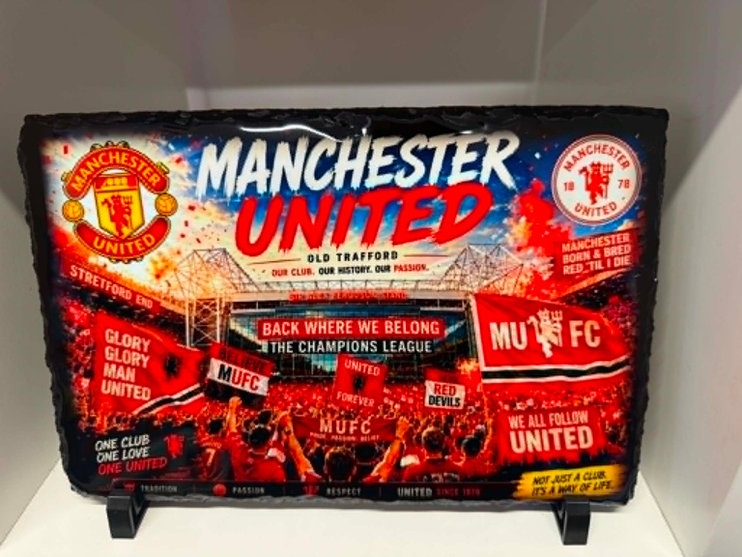 Large Printed Slate Plaque with Display Stand