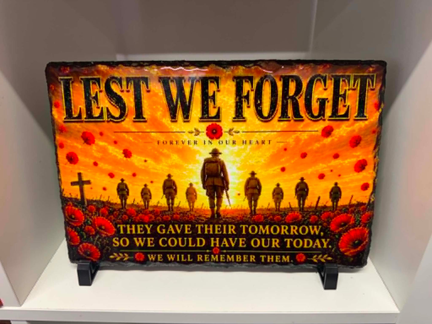 Large Printed Slate Plaque with Display Stand