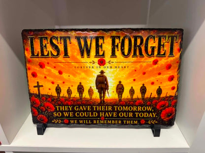 Large Printed Slate Plaque with Display Stand
