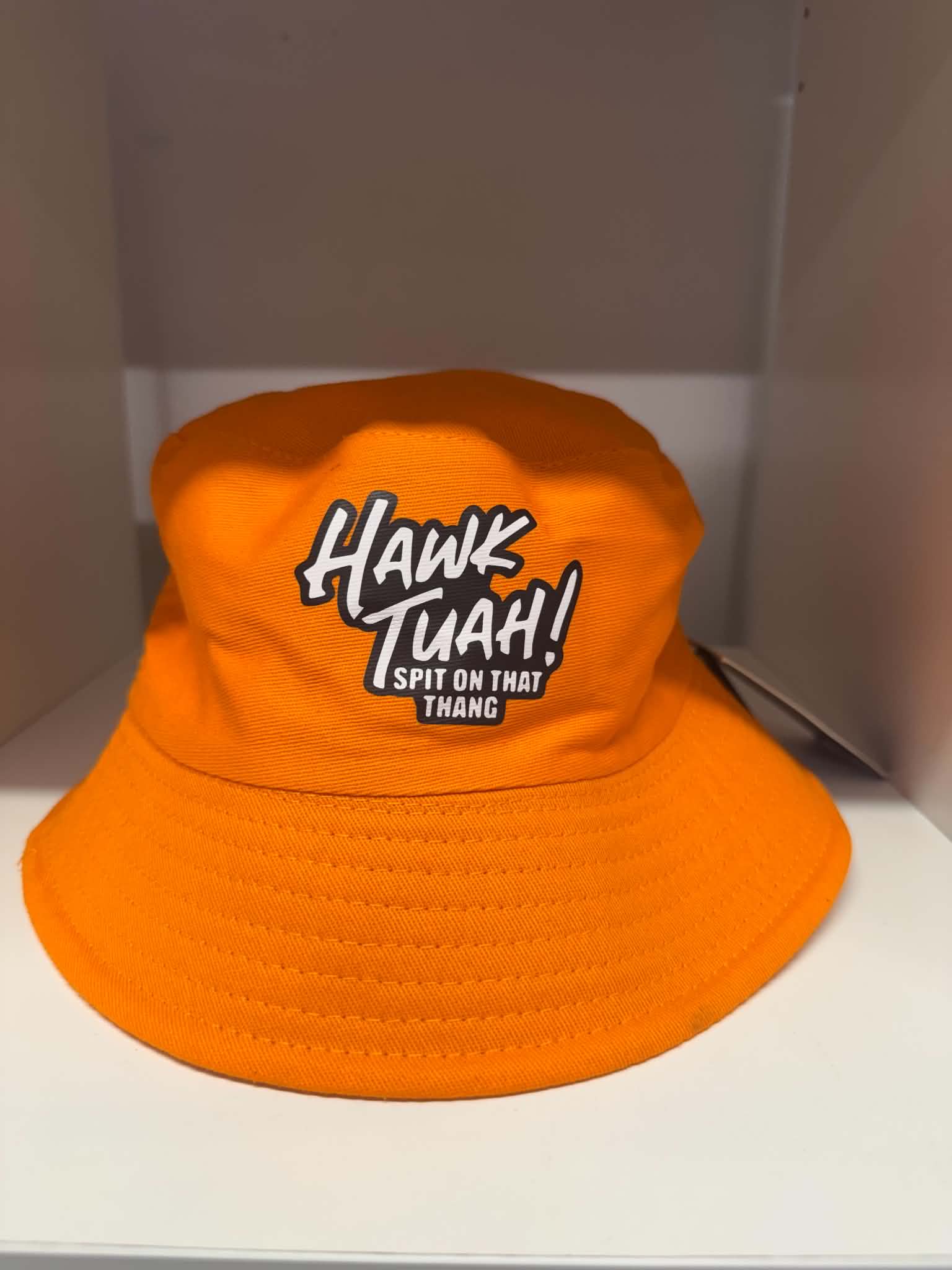 Hawk Tuah Spit on That Thang orange bucket hat | Novelty hats Belfast