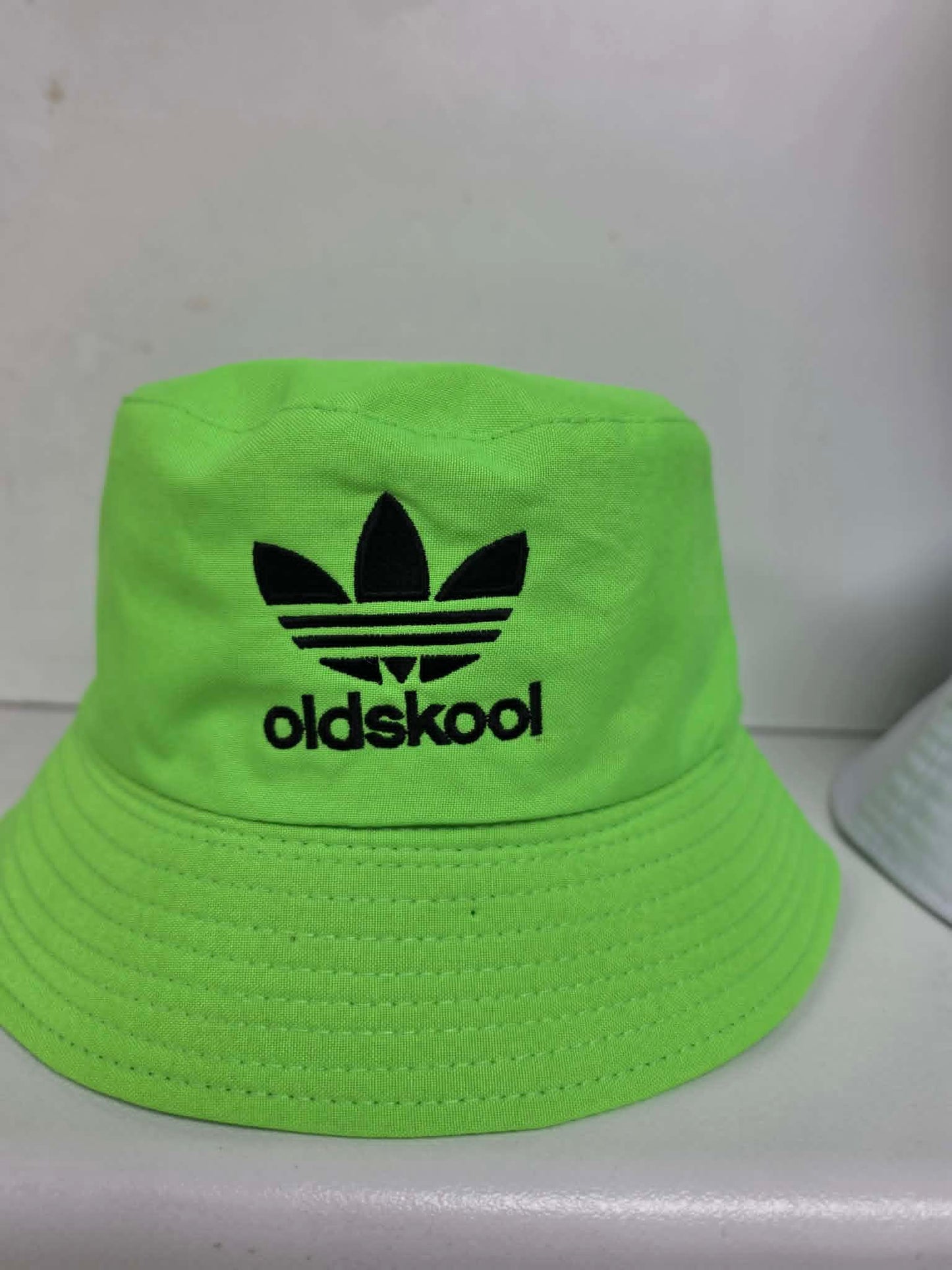 Oldskool Embroidered Bucket Hat lime green - festival hats Belfast NI