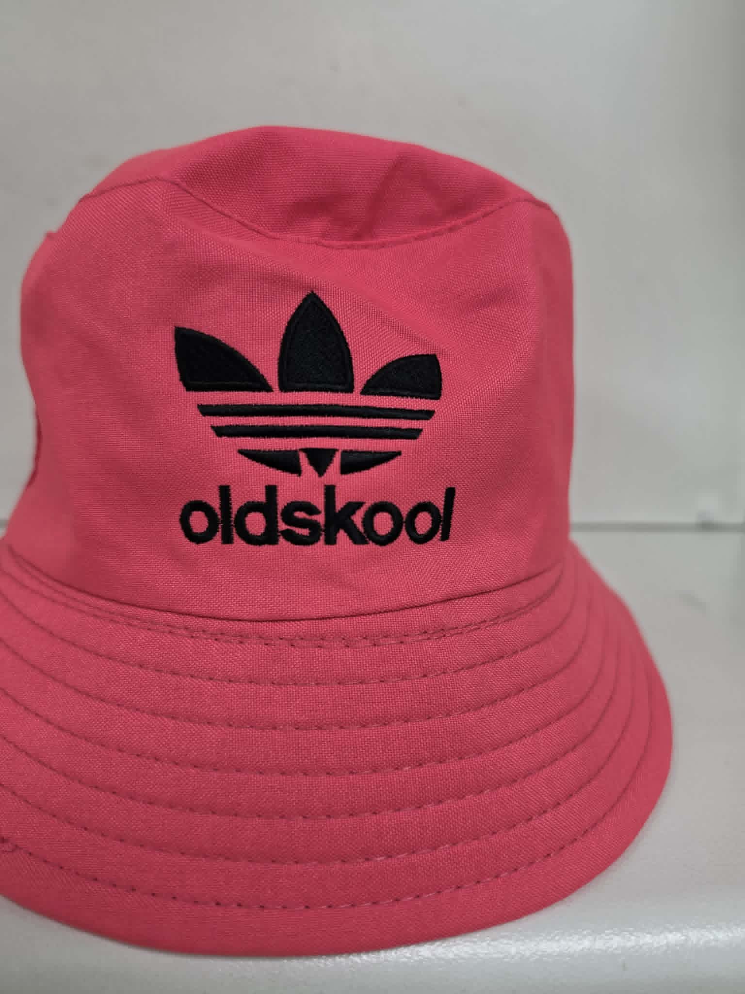 Oldskool Embroidered Bucket Hat hot pink - streetwear hats Belfast NI