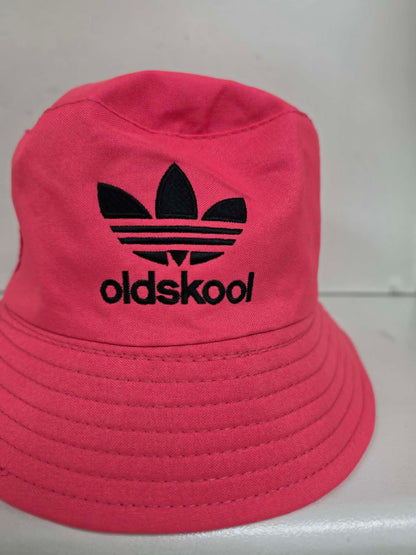 Oldskool Embroidered Bucket Hat hot pink - streetwear hats Belfast NI