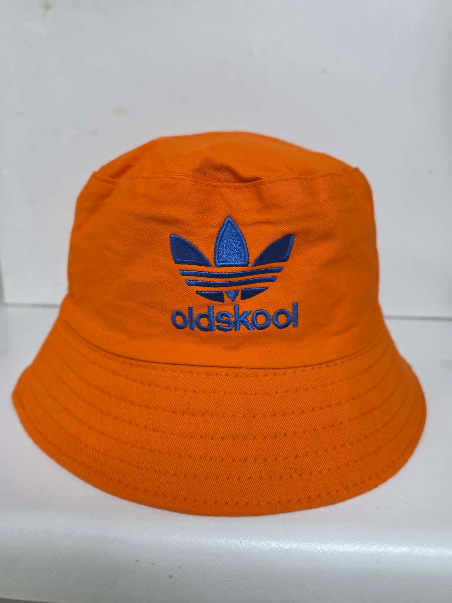 Oldskool Embroidered Bucket Hat orange - retro festival hats Belfast