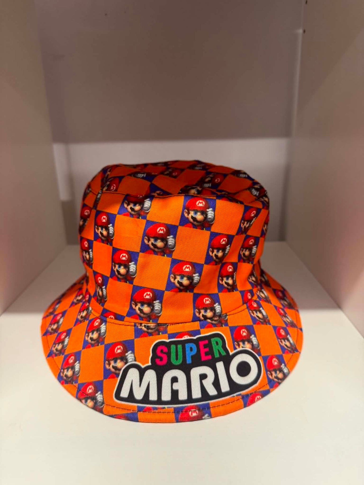 Super Mario checkerboard kids bucket hat | Gaming hats Belfast NI