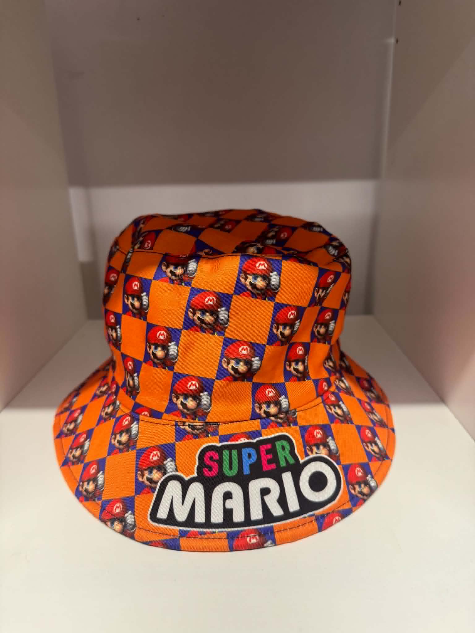 Super Mario checkerboard kids bucket hat | Gaming hats Belfast NI