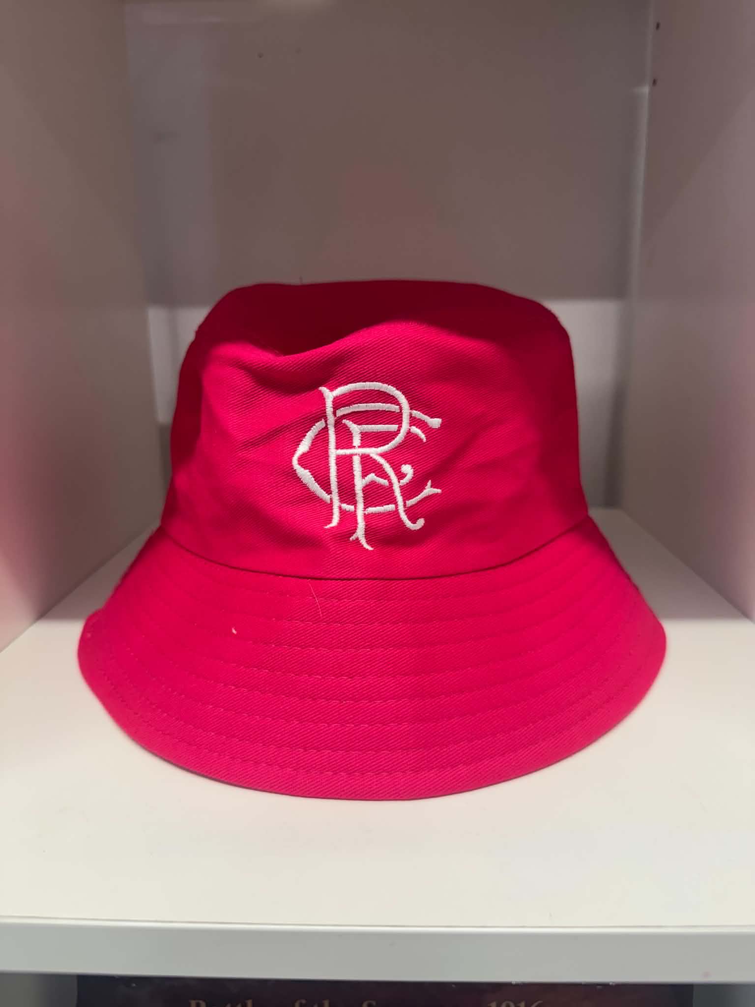 Hot pink Rangers FC RFC crest bucket hat | Football hats Belfast NI